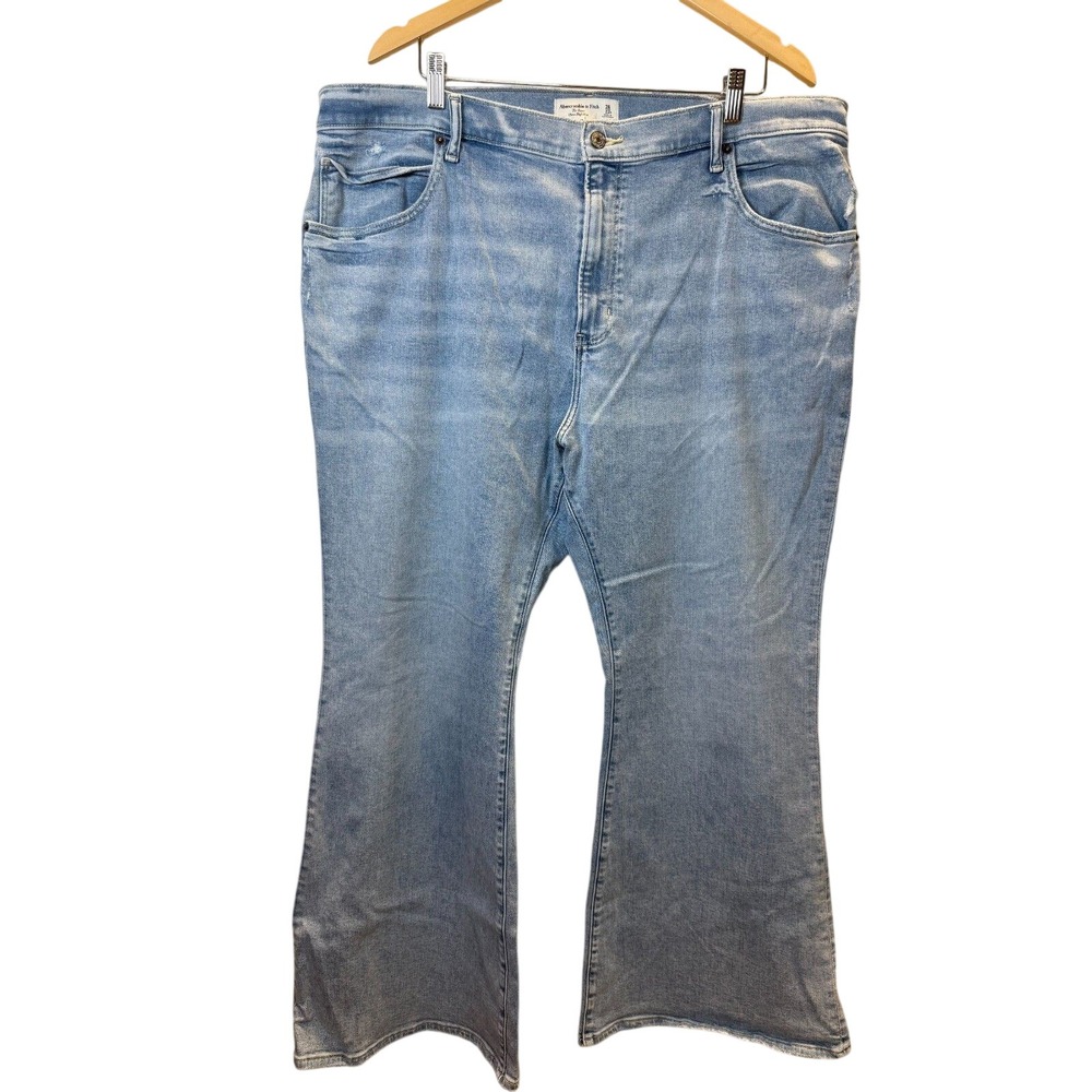 Abercrombie & Fitch Flare Jeans Womens 22S Light Blue Ultra High Rise Denim
